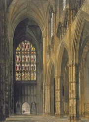 Innenansicht der Westminster Abbey Blick Richtung Westportal, Platte 6 aus 